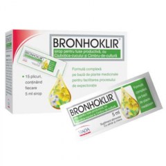 Bronhoklir Sirop pentru tuse productiva, 15 plicuri, Stada